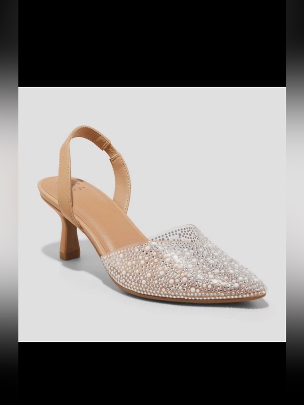 A New Day Women's Isabel Embellished Slingback Kitten Pump size 7.5